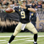Dec 27, 2015; New Orleans, LA, USA; New Orleans Saints quarterback Drew Brees (9) throws against the Jacksonville Jaguars during the second half of a game at the Mercedes-Benz Superdome. The Saints defeated the Jaguars 38-27.  Mandatory Credit: Derick E. Hingle-USA TODAY Sports